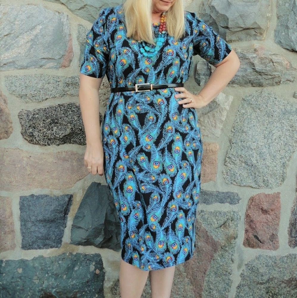 Unicorn - Lularoe Peacock Feather Julia - XS